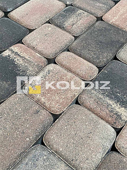 Тротуарная плитка Колдиз Старый город 50 Оникс Колор микс Коралловая